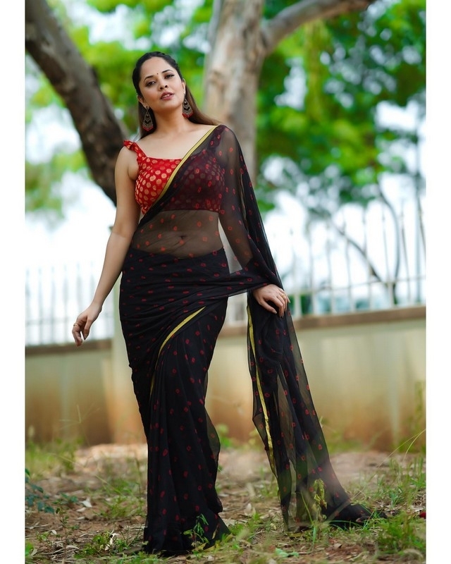 Anasuya Bharadwaj Hot Photos In Transparent Saree