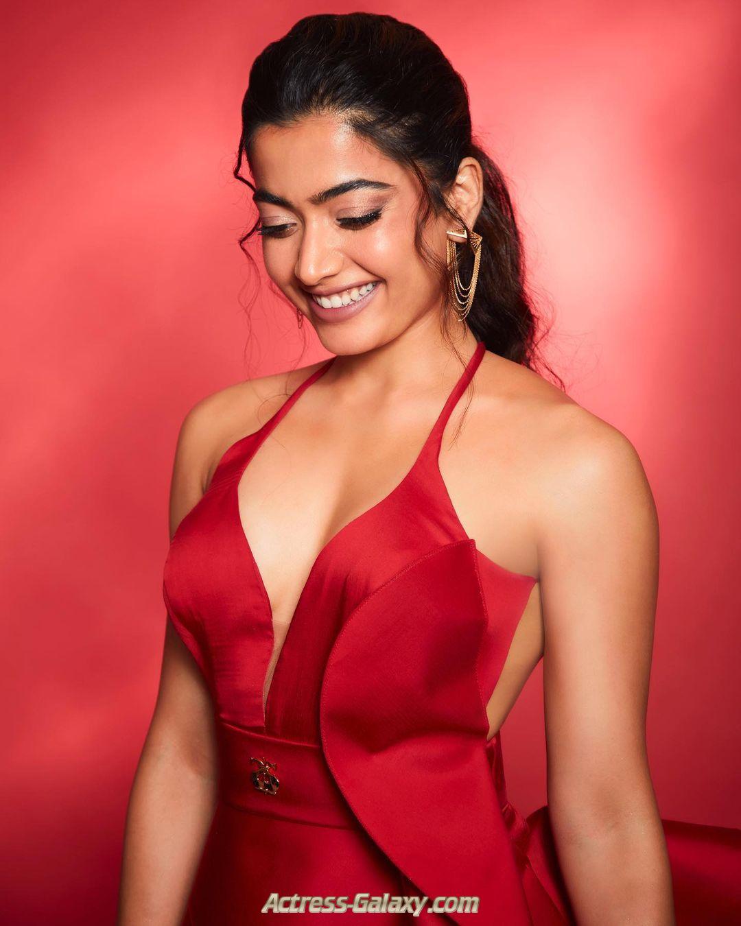 Rashmika Mandanna in Spicy Hot Red Dress